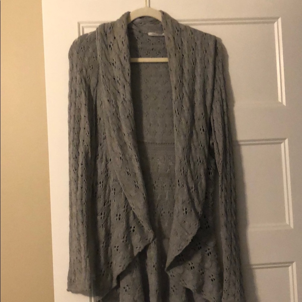 Cotton cashmere shawl collar sweater